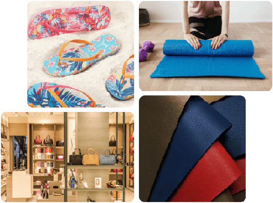 LED UV leather ink applications for footwear, leather goods, synthetic leather and flexible materials