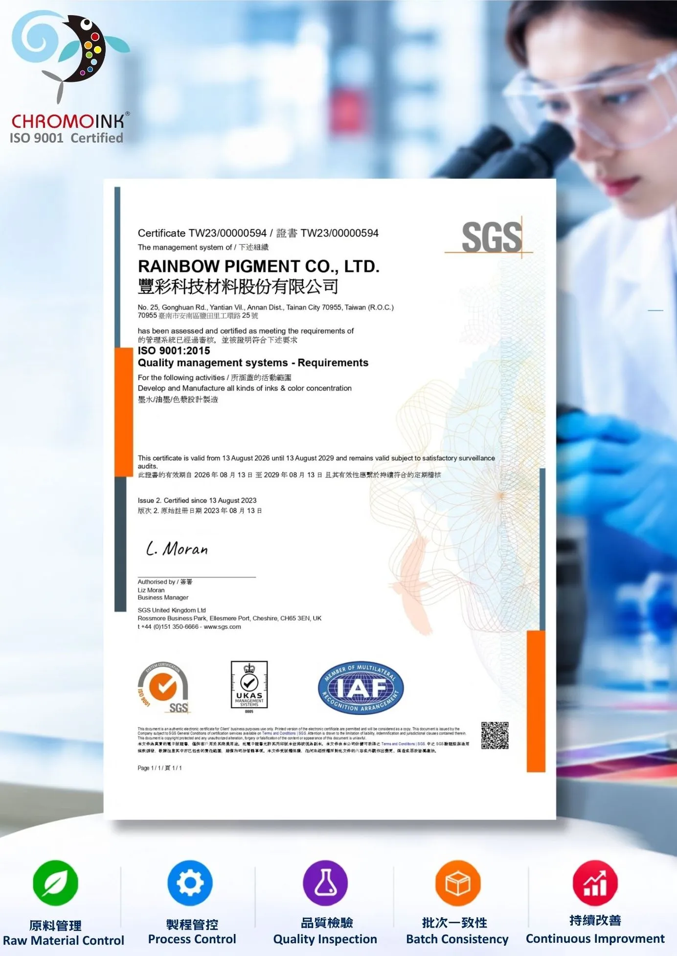 CHROMOINK Successfully Completed ISO 9001:2015 Annual Assessment & Audit